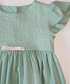 Vestido Infantil - Verde - Barrado Bordado - comprar online