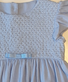 Vestido Infantil Milena - Azul - Barrado Bordado - comprar online