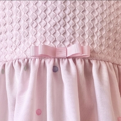 Vestido Infantil - Candy Colors Poá - Rosa - Little Bloom - Roupas e Pijamas para Bebês e Crianças