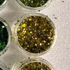 Glitter Deluxe Verde Oliva - Flocado Mix