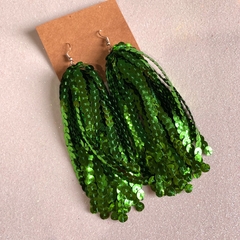 Brinco Paetê - Verde 10 cm