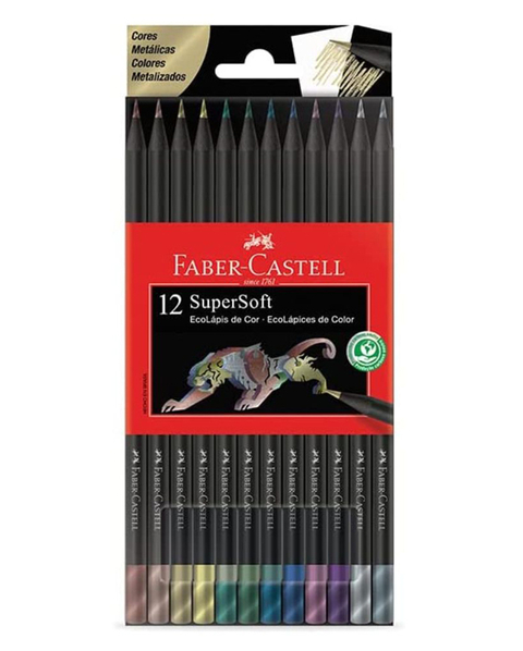 FABER CASTELL LAPIZ COLOR CORTO X12 LAPICES