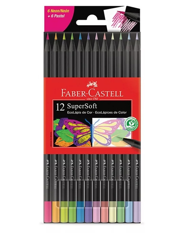 Lapices De Colores Neon/Pastel X 12 FABER CASTELL