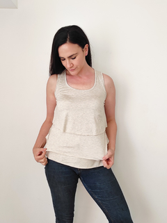 Musculosa Tulipan Beige - tienda online