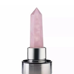 Garrafa De Água Com Cristal Quartzo Rosa Para Elixir - CristalMagia