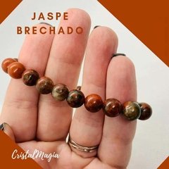 Pulseira Jaspe Brechado Pedra Original - CristalMagia