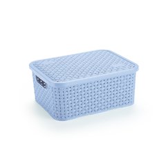 Caixa Organizador Rattan Pequeno Com Tampa Baby Azul cod. 062/b-az