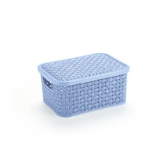 Caixa Organizador Rattan PP Com Tampa Baby azul cod. 065/b-az