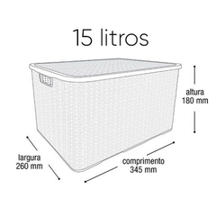 Caixa Organizador Rattan c/ Tampa Preto cod. 069/PT - comprar online