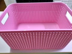 Caixa Organizador Rattan PP Com Tampa Baby rosa cod. 065/b-rs - comprar online