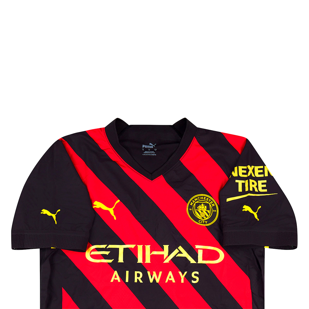 Camisa II Manchester City Preta/Vermelha Away 2022/2023 – Versão