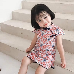 Vestido Infantil Oriental em algodão - Cerejeira