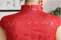 Vestido Curto Com Estampa De Pavão - Vermelho * - Kimonos Liberdade