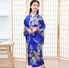 Yukata Feminina adulto Azul Com Estampa De Pavão - Tam Único - comprar online