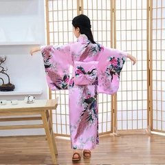 Yukata Feminino Rosa com Estampa de Pavão - Tam Único * - comprar online