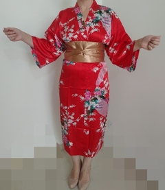 Faixa De Cetim Larga Para Cintura - Dourada - Kimonos Liberdade