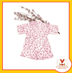 Conjunto Kimono Infantil Rosa Corujas - comprar online