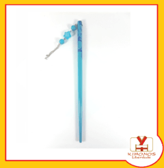 Palito Hashi Oriental Para Cabelo - Azul Turquesa - comprar online