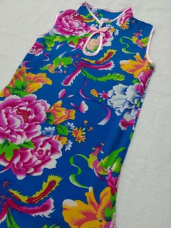 Vestido Infantil Com Estampa De Flores - Azul - comprar online