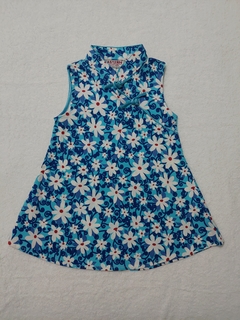 Vestido Infantil Florido Azul