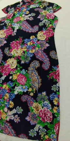 Vestido curto Floral Oriental em algodão - comprar online