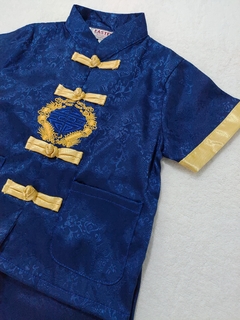 Conjunto Oriental Infantil Cetim Azul - comprar online