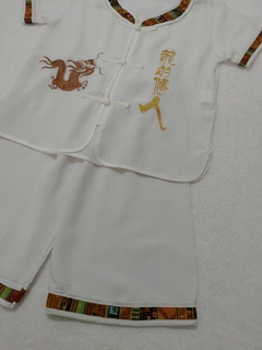 Conjunto Infantil Oriental Branco - Kimonos Liberdade