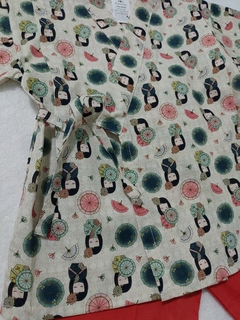 Conjunto Kimono Infantil Kokeshi, sombrinhas e leques - comprar online