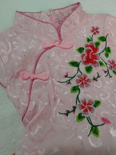 Vestido Infantil Com Estampas De Flores Rosa - loja online