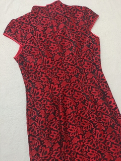 Imagem do Vestido Curto Oriental Floral - Vermelho