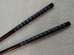 Hashi para cabelo em madeira - Azul brilhante - comprar online