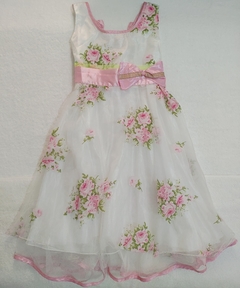 Vestido Infantil Florido Rosa