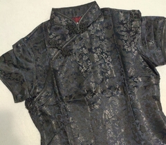 Blusa Chinesa Toda Preta Com Estampa Dragão E Fênix Modelo 2 na internet