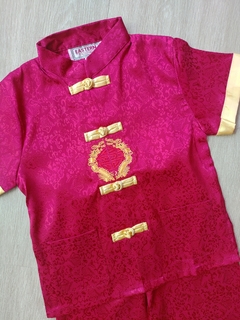 Conjunto Oriental Infantil Cetim Vermelho - comprar online