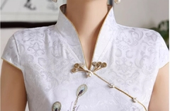 Vestido curto oriental Branco Pavão Bordado na internet