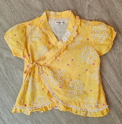 Kimono infantil com Babado - Amarelo