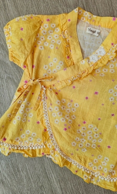 Kimono infantil com Babado - Amarelo - comprar online