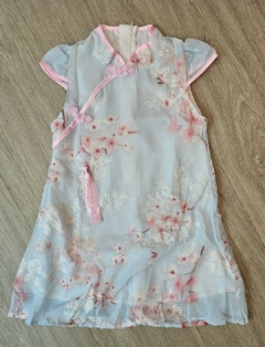 Vestido Infantil Sakura Azul Bebê - comprar online