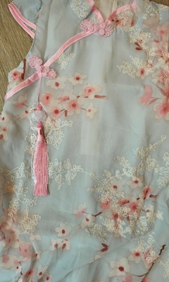 Vestido Infantil Sakura Azul Bebê - loja online