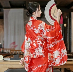 Yukata Feminina adulto Vermelha Floral - loja online