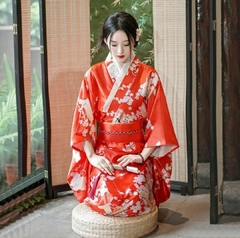 Yukata Feminina adulto Vermelha Floral na internet
