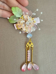 Kanzashi acessório para cabelo em resina - Sakura Rosa