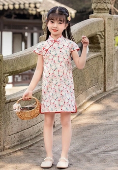 Vestido Infantil Oriental em algodão - Coelhinhos - comprar online