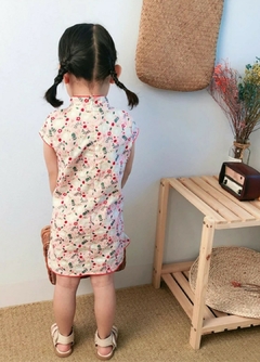 Vestido Infantil Oriental em algodão - Coelhinhos - Kimonos Liberdade