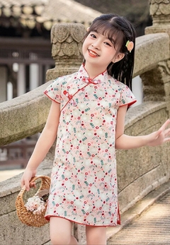 Vestido Infantil Oriental em algodão - Coelhinhos - comprar online