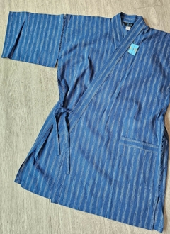 Kimono Japonês Jimbei SIJIRAORI Infanto- Juvenil - Azul - comprar online