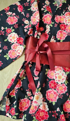 Kimono em algodão Japonês Flor Fortuna - Kimonos Liberdade