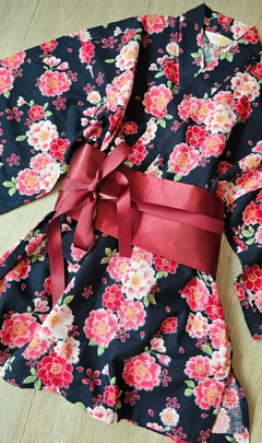 Kimono em algodão Japonês Flor Fortuna - comprar online