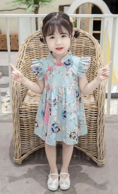 Vestido Infantil algodão Flor Sakura com Pingente - Rosa na internet