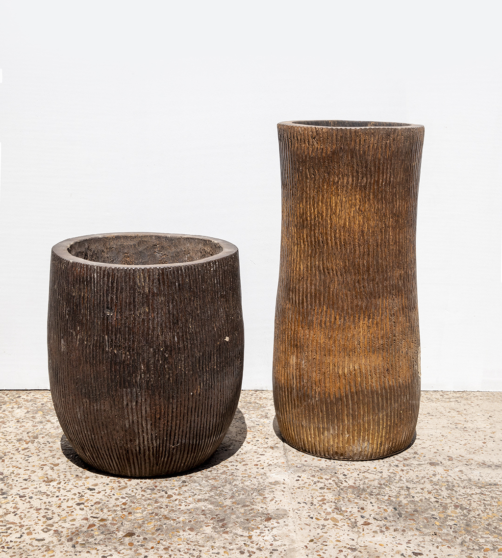 MACETERO PALMERA TALLADA